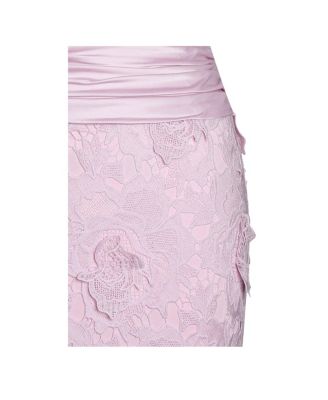 Women's Dahlia Pink Floral Lace Mermaid Gown