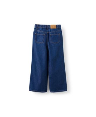 Little Girls Pleat Front Relaxed Denim Jean