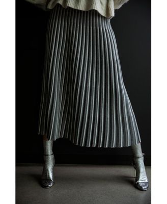 Women's Adeline Stripe Pleated Knit A Line Skirt
