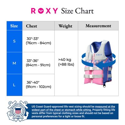 Roxy Women's Life Jacket, USCG Approved Evoprene Daily PFD