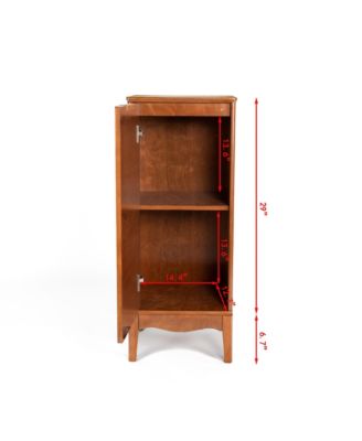 Modern Bathroom Floor & Linen Cabinet with Adjustable Shelves and Antique Brass Hardware