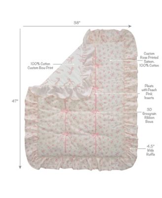 Coquette Floral Pink Bows Aesthetic 3-Piece Baby Crib Bedding Set