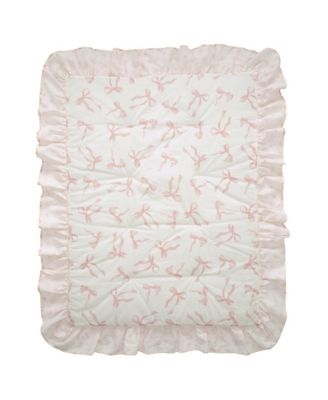 Coquette Floral Pink Bows Aesthetic 3-Piece Baby Crib Bedding Set