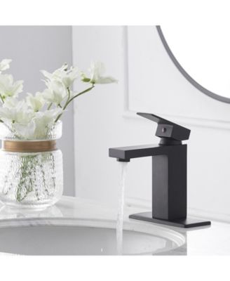 Single Hole Single-Handle Low-Arc Bathroom Faucet with Pop-up Drain Assembly