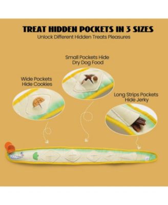 No Stuffing EEL Crinkle Dog Squeaky Toys - Durable Dog Toys, Small Puppy Toys | Tough Dog Toys for Small Medium Large Dogs Yellow）