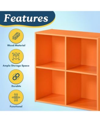 George 4-Cube Children's Bookcase, Kids Toy Storage Shelf Organizer for Playroom, Bedroom, Nursery School