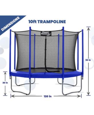 10 FT Round Trampoline Set with Safety Enclosure System - Backyard Trampoline - Outdoor Trampoline for Kids - Adults