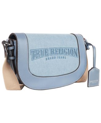 Dark Denim Logo Saddle Bag