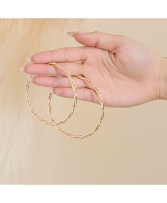 Light Gold Twist Hoop Earrings