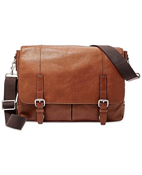 Fossil Graham Leather Messenger Bag - All Accessories - Men - Macy's