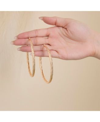 Wide Textured Hoop Earrings