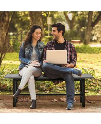 Outdoor HDPE Bench w/ Metal Frame 47'' x 14'' x 16'' for Yard Garden