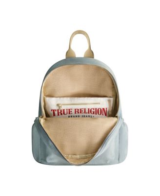 Zip Pocket Denim Horseshoe Backpack