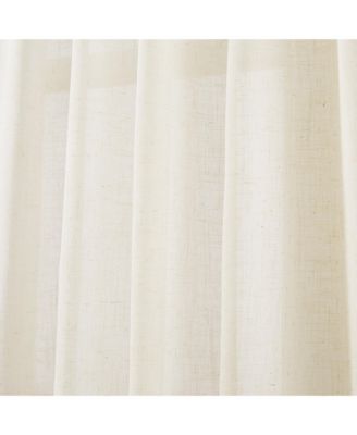 Brigitte Embroidery Eyelet Scalloped Edge Window Curtain Panels Neutral Pair 38x84