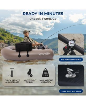 Inflatable Modular Fishing Kayak with Single-Action Hand Pump, Carry Bag, and Repair Kit