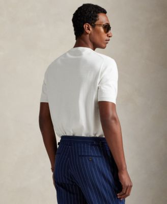 Men's Cotton Crewneck Short-Sleeve Sweater