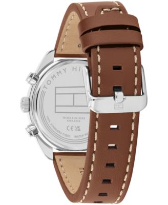 Men's Chronograph Brown Leather Strap Watch, 40mm