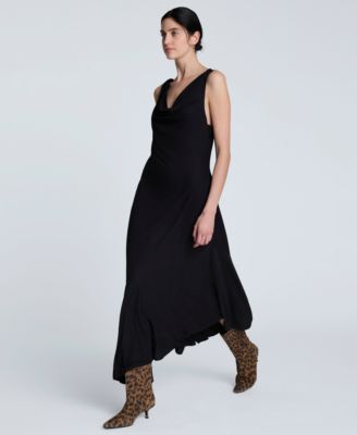 Women's Cowlneck Asymmetric-Hem Maxi Dress
