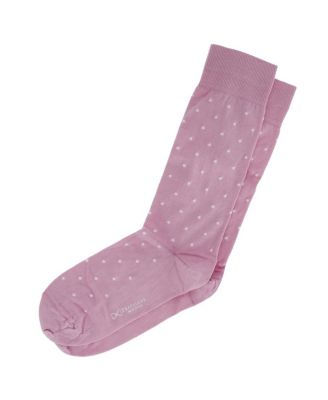 Men's Leo Polka Dot Mercerized Cotton Mid-Calf Socks