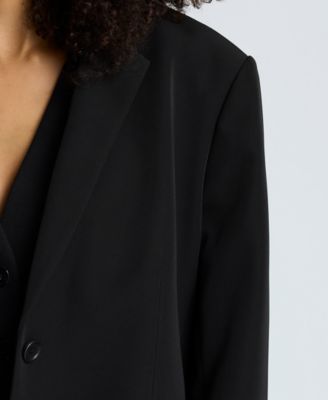 Women's Luxe Stretch Twill Two-Button Boyfriend Blazer 