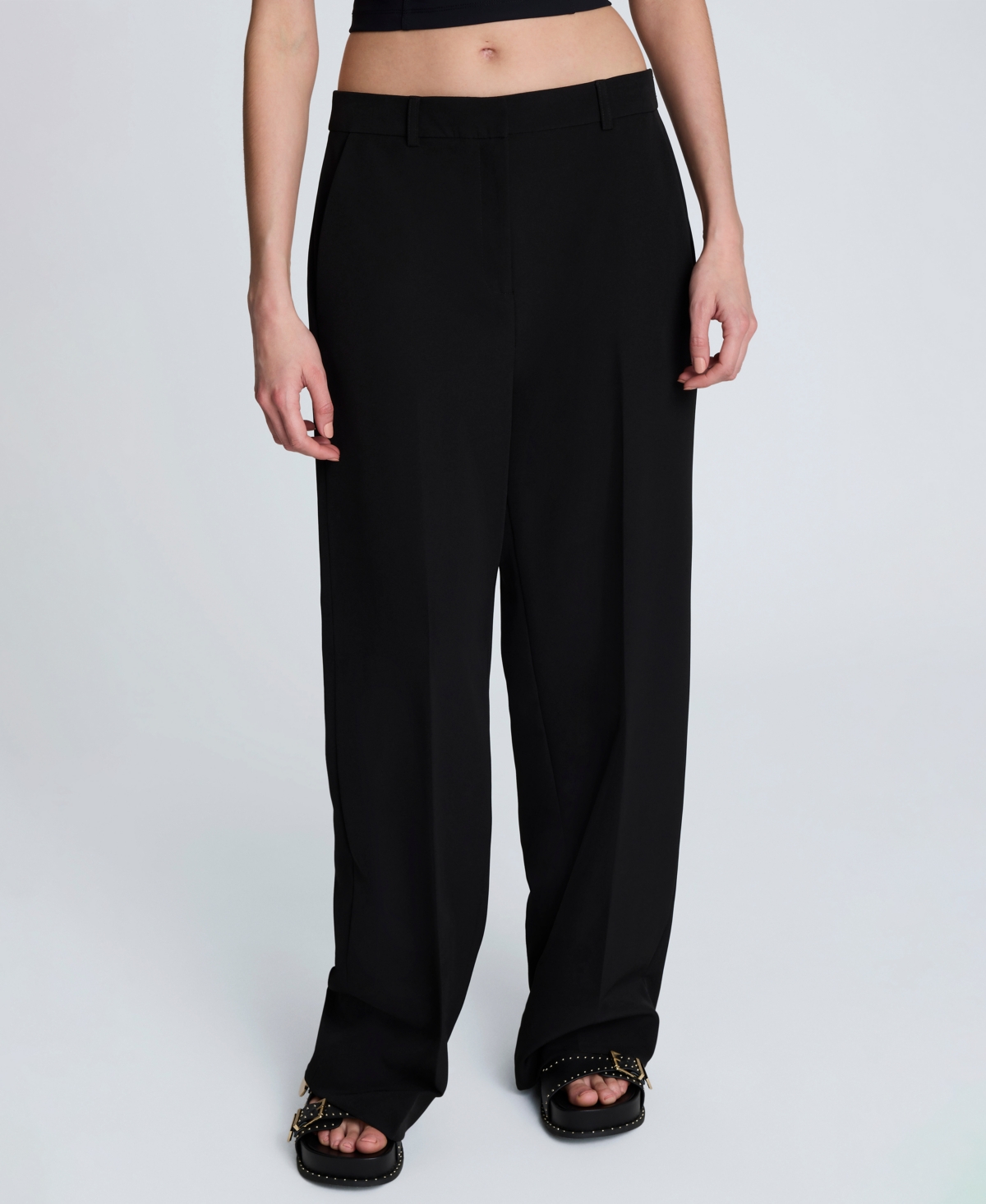 Kenneth Cole Women's Luxe Twill Wide-leg Pants In Black