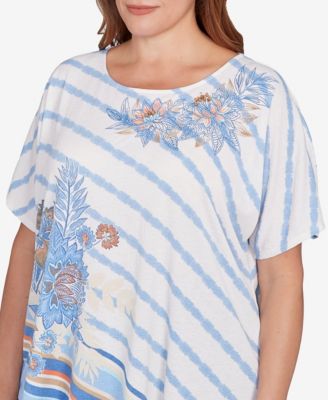 Plus Size Embellished Boho Stripe Top