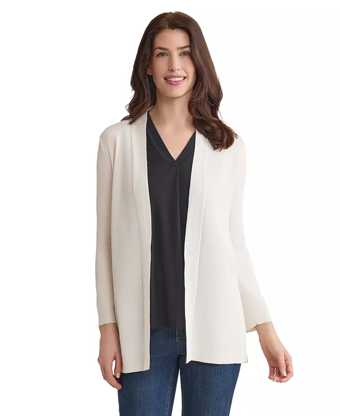 Jones New York Women's Relaxed V-Neck Open Cardigan