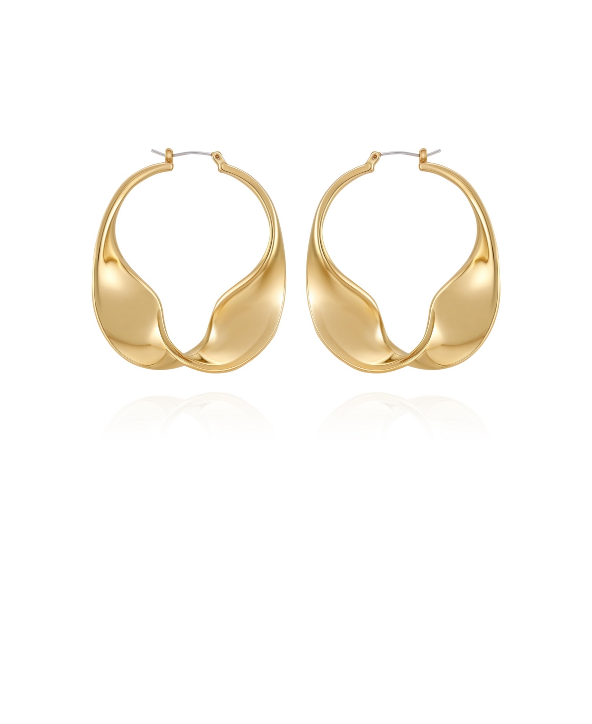 Gold-Tone Sculptural Twisted Hoop Earrings - Gold Tone Plated