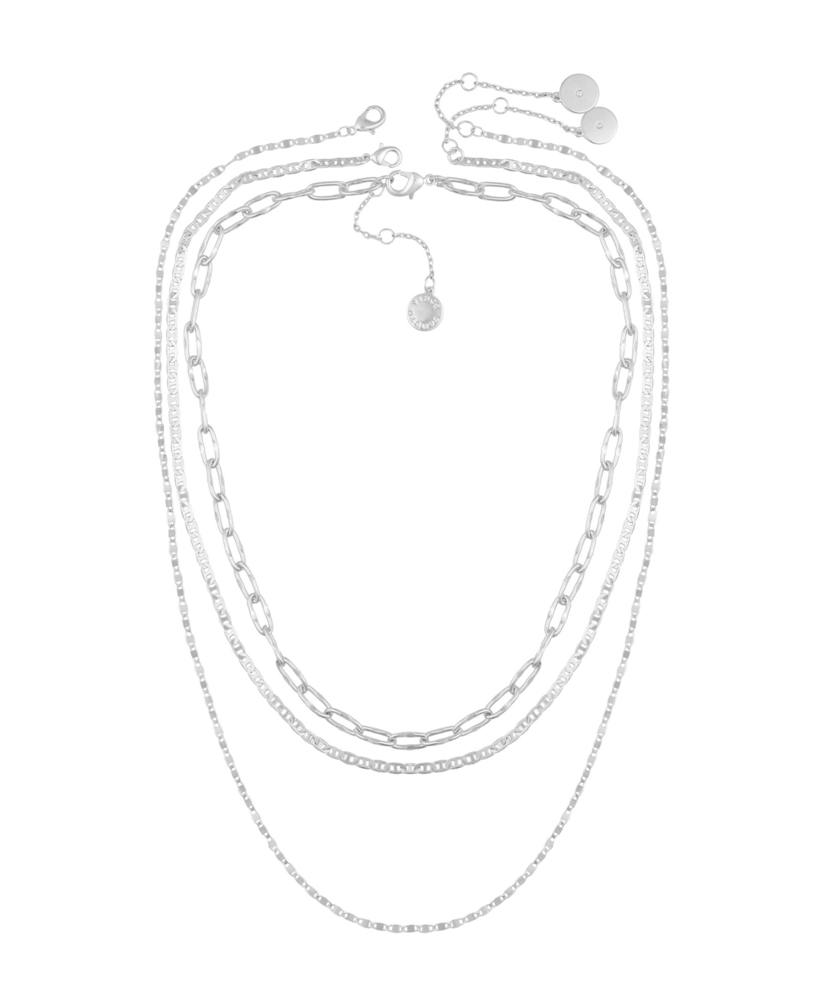 Layered Chain Necklace Trio Set - Gold Tone Plated