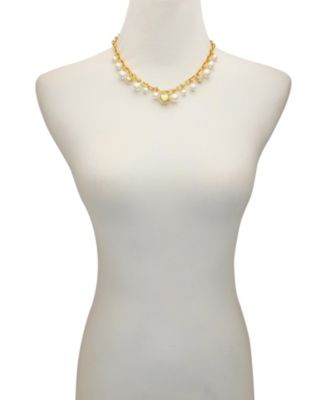Cultivated Pearl Chain Link Toggle Necklace