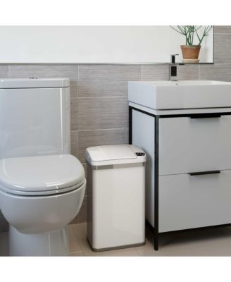 16-Liter Stainless Steel Sensor Trash Can with AbsorbX Odor Filter for Bathroom