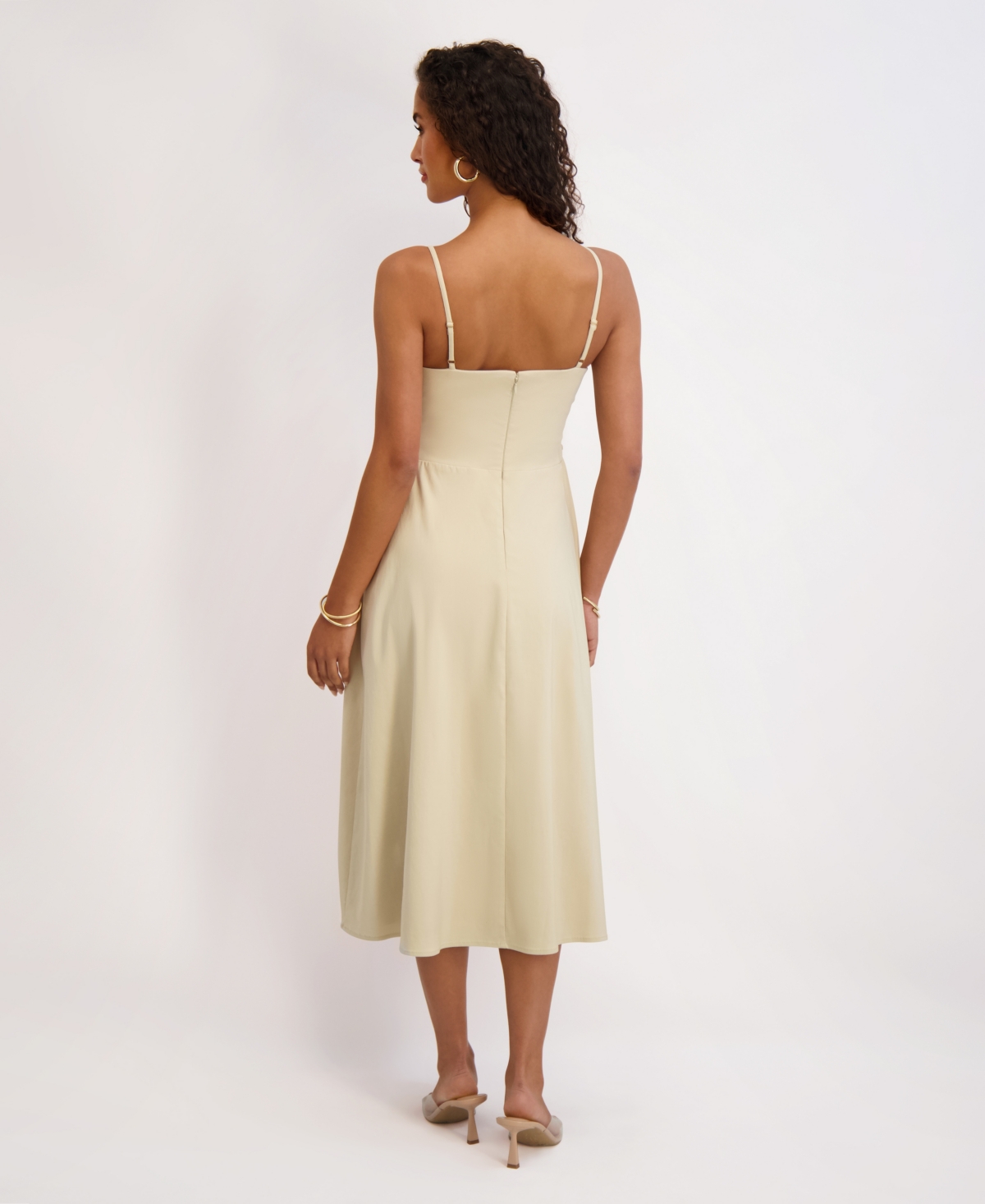 Siena Women's Stretch-woven Sleeveless A-line Dress In Neutral