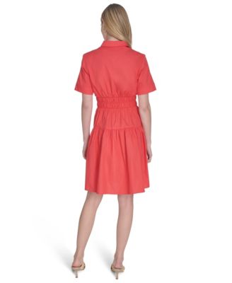 Women's Cotton Short-Sleeve Shirtdress