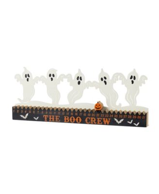 7" Halloween Wooden Metal White Ghost Silhouette Countdown Table Sign