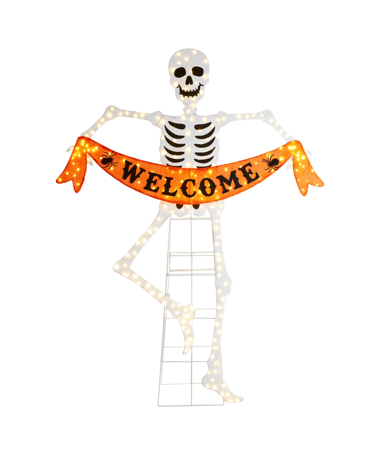 86.25" Lighted Halloween Skeleton Outdoor Decor with Warm White Led Lights - Multi