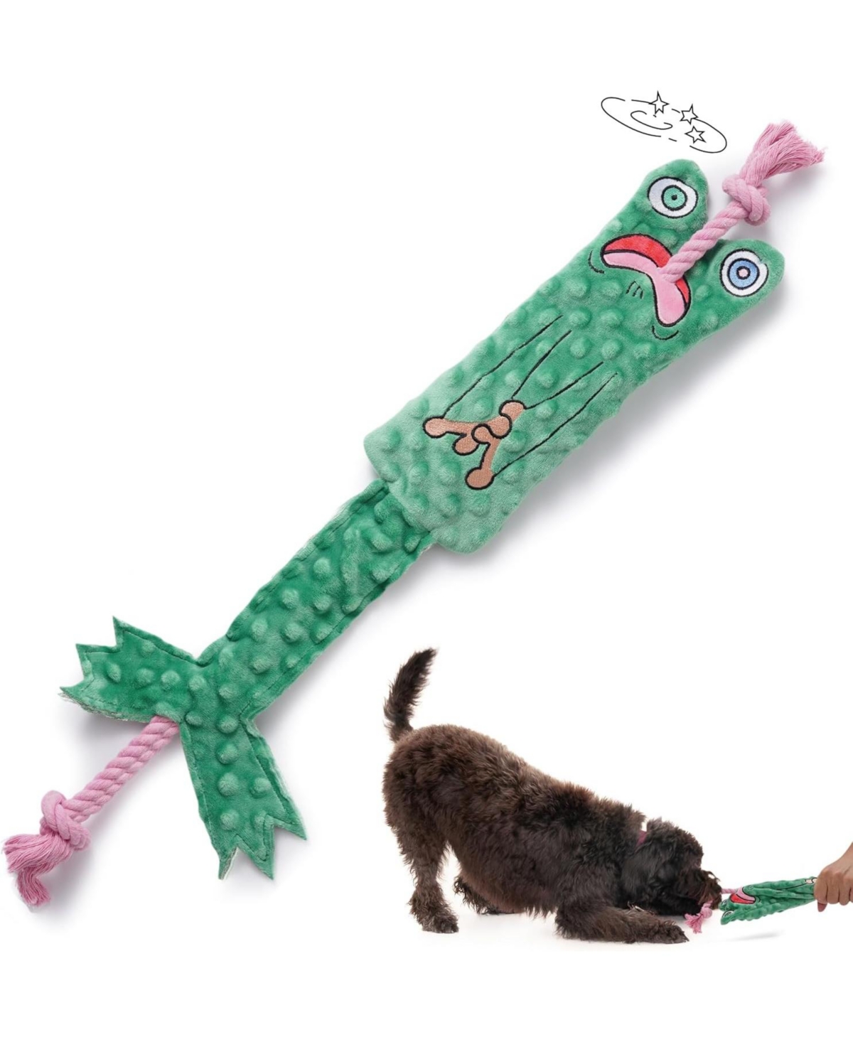 Toad of War Dog Rope Toy,Christmas gift,Durable Rope Toy for Tug of War,Interactive Squeaky Tug Toy for Small Medium Dogs