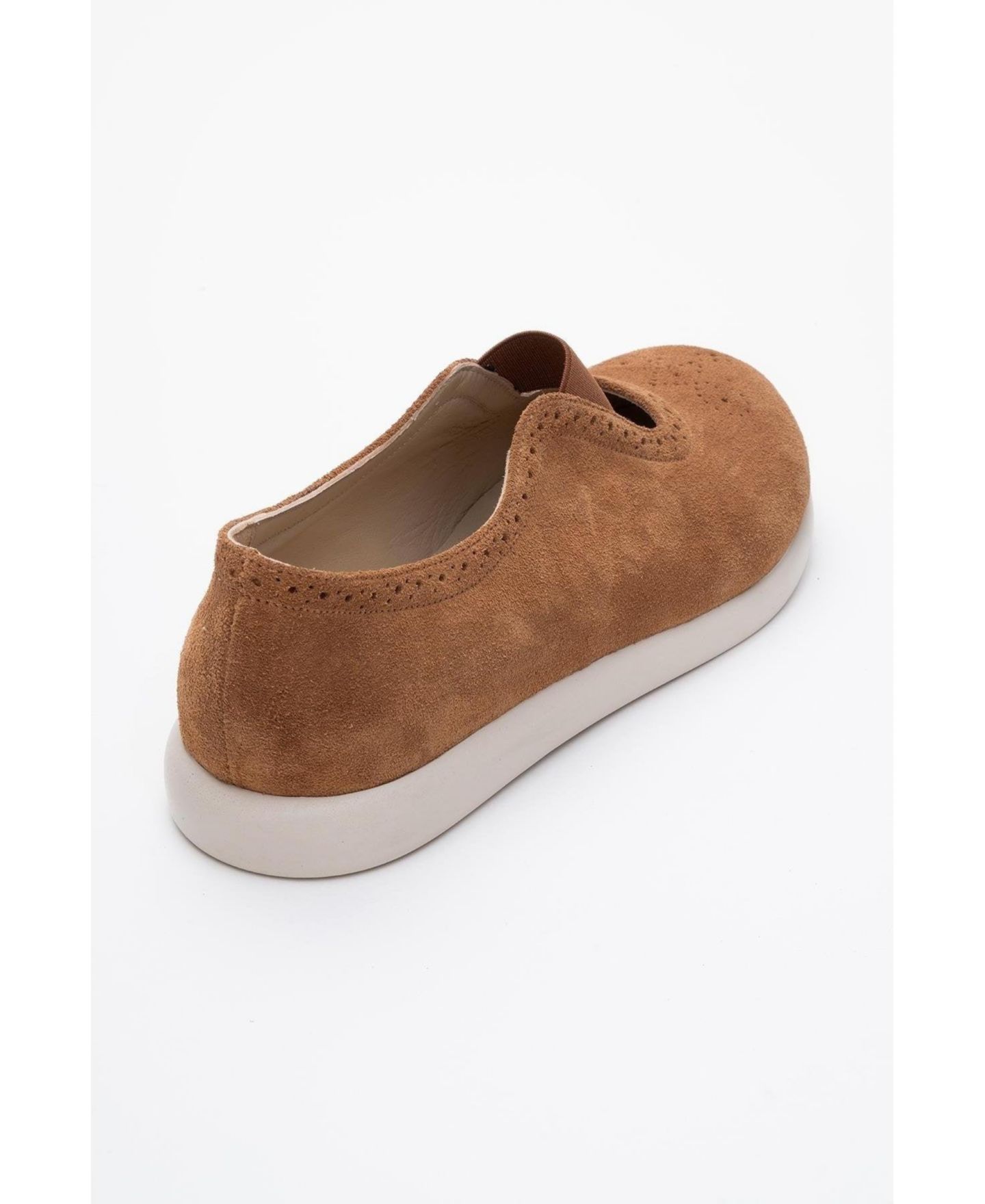 Женские балетки Forever & Always Shoes Chelle Elastic Leather Flat, цвет: Коньячный замшевый кожаный — фото 4