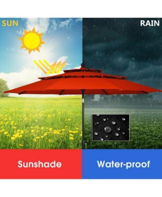 10 Feet 3 Tier Outdoor Patio Umbrella with Double Vented