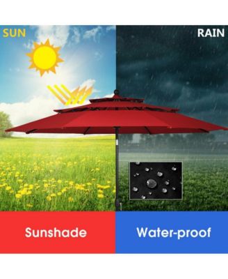 10 Feet 3 Tier Outdoor Patio Umbrella with Double Vented