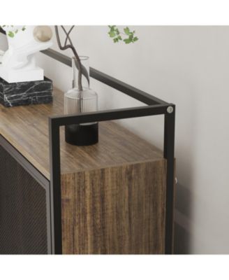 High quality wood color steel wood combination cabinets, storage cabinets, pantry