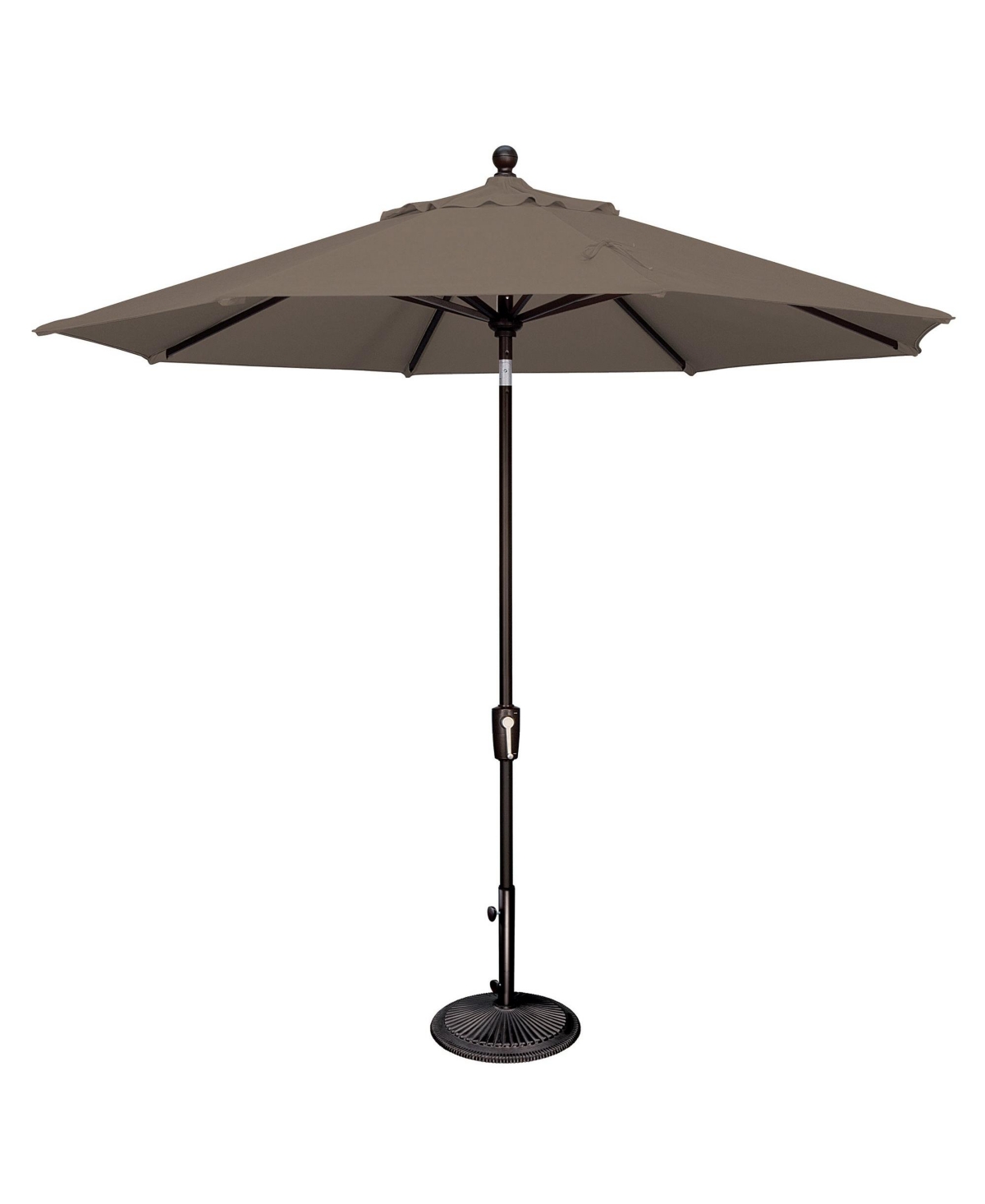 9FT Solefin Octagon Patio Umbrella with Push-Button Tilt, Black Frame - Taupe