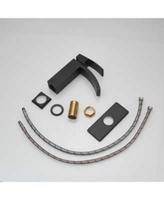 Waterfall Single Hole Single-Handle Low-Arc Bathroom Sink Faucet With Pop-up Drain Assembly In Brushed Nickel