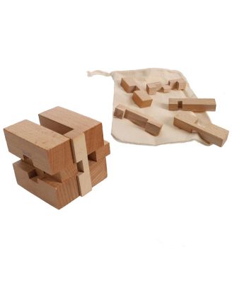 Solid Wood 3D Cube Puzzle