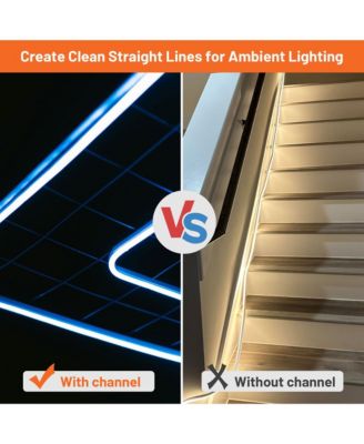 3.3" Plastic U-Channel System, 5-Piece Set for RGB Rope Light Models DEL-D50R, DEL-D100R, DEL-D150R