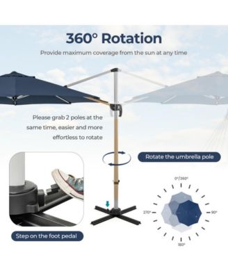 11 feet Outdoor Patio Umbrella with 360° Rotation and Adjustable Tilt