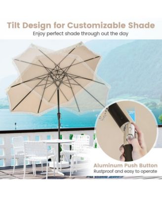 9 feet Patio Umbrella with Sun-Protective Canopy for Patio Garden Pool
