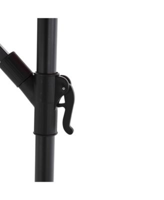 Flynama 10ft Solar LED Offset Hanging Market Patio Umbrella