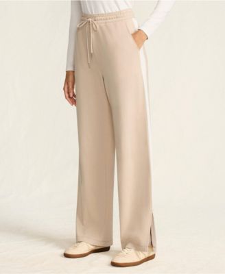 Women's Sport Knit High Rise Relaxed Straight Leg Side Stripe Pants