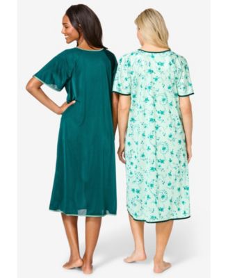 Plus Size Only Necessities 2-Pack Short Silky Gown