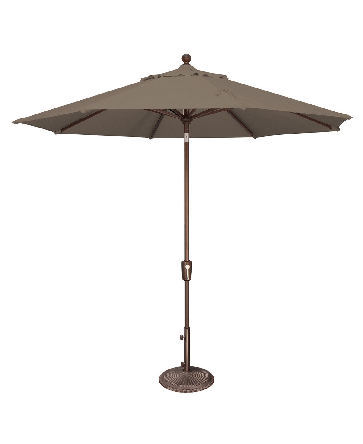 9FT Solefin Octagon Patio Umbrella with Push-Button Tilt, Bronze Frame - Taupe